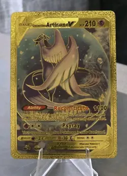 Pokemon Galarian Articuno V 210hp Gold Foil Fan Art Collector Card - Image 1