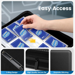 Trading Card Binder with Sleeves, 9 Pocket Premium 720 Double Sided Pocket PU Co - Image 3