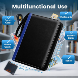 Trading Card Binder with Sleeves, 9 Pocket Premium 720 Double Sided Pocket PU Co - Image 5