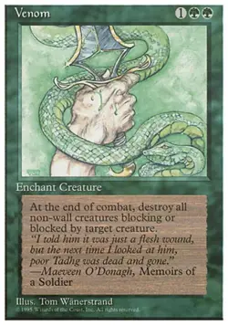 Venom - Medium Play MTG 4th Edition - Image 1