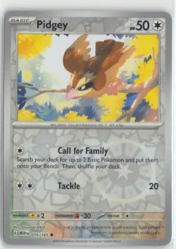Pokemon TCG Scarlet & Violet 151 MEW Reverse Foil Common #016/165 Pidgey - Image 1