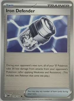 Iron Defender (Reverse Holo) 118/132 - Mega Evolution - Pokemon - NM/M English - Image 1