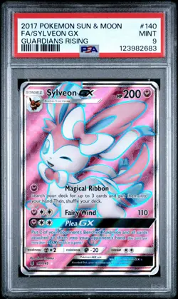 2017 POKEMON SUN & MOON GUARDIANS RISING #140 FULL ART/SYLVEON GX PSA 9 - Image 1