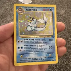 Vaporeon 12/64 [HP/Damaged] [Jungle] (1999) Rare Holo - Pokemon Card - Image 1