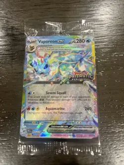 Vaporeon EX Prismatic Evolutions STAMPED Sealed Promo Card 023/131 Surprise Box - Image 3