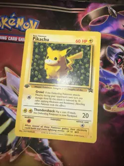 1999 Pokemon Card #1 Ivy Pikachu 1st Edition Error League Promo - Image 1