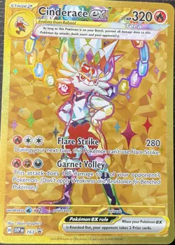 Pokemon Card- Cinderace Ex 163 S&V Black Star Promo Holo NM - Image 1