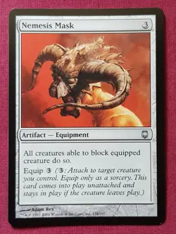 Magic The Gathering DARKSTEEL NEMESIS MASK artifact card MTG - Image 1