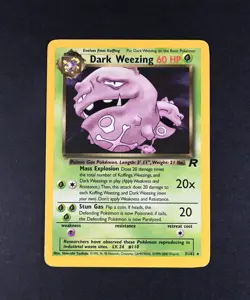 LP Dark Weezing Team Rocket Unlimited Pokemon Card 31/82 Reg. Rare - Image 1