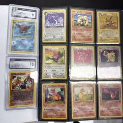 Vintage Pokemon Card Collection Binder + 2 Graded Cards CGC ( Entei CGC 10) - Image 1