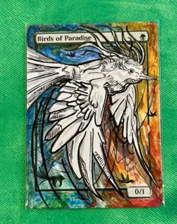 Birds Of Paradise MTG Altered art MAGIC Hand Painted Card - Image 1