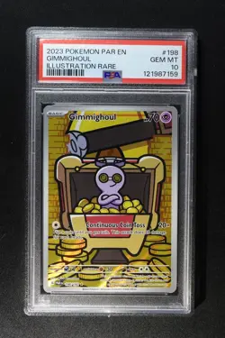 Gimmighoul 198/182 - Sv04 Paradox Rift Illustration Rare Pokemon Card - PSA 10 - Image 1