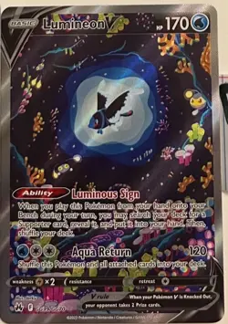Lumineon V GG39/GG70 Ultra Rare Card Pokemon TCG Crown Zenith - Near Mint - Image 1