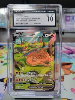 CGC Gem Mint 10 Charizard v SWSH260 Holo Promo Card Sword & Shield - Image 1