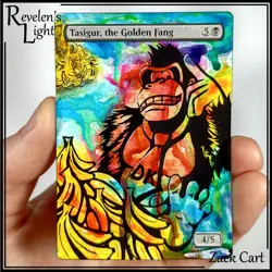 Tasigur, the Golden Fang Alter - Donkey Kong Hand Painted MTG Altered Art Magic - Image 1