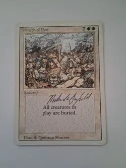 Mtg Wrath Of God Revised Signed By Richard Garfield - Image 1