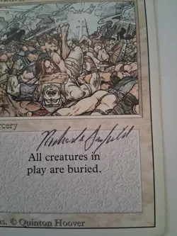 Mtg Wrath Of God Revised Signed By Richard Garfield - Image 2