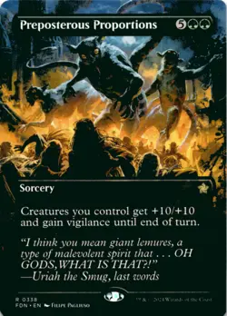 MTG Preposterous Proportions (Borderless) Normal NM Foundations Magic 338 - Image 1