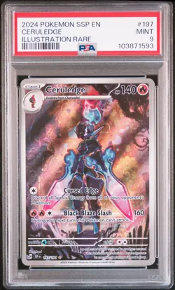 2024 POKEMON SSP EN-SURGING SPARKS ILLUSTRATION RARE #197 CERULEDGE PSA 9 - Image 1