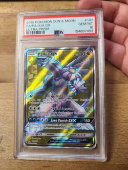 PSA 10 PALKIA GX 147 ULTRA PRISM FULL ART SUN MOON 2018 POKEMON - Image 1