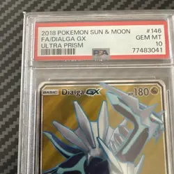 2018 POKEMON SUN & MOON ULTRA PRISM #146 FULL ART/DIALGA GX PSA 10 - Image 2