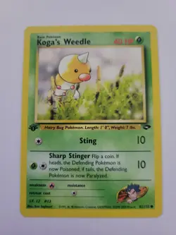 Pokemon TCG Koga's Weedle Gym Challenge 82/132 Regular 1st Edition Common Grass - Image 1