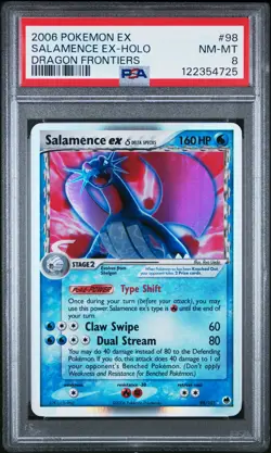 2006 POKEMON EX DRAGON FRONTIERS #98 SALAMENCE EX-HOLO PSA 8 - Image 1