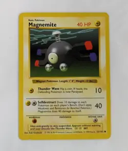 Pokemon TCG WOTC Magnemite Base Set 53/102 Unlimited Shadowless Common LP/MP - Image 1