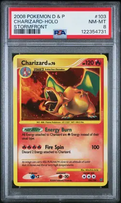 2008 POKEMON DIAMOND & PEARL STORMFRONT #103 CHARIZARD-HOLO PSA 8 - Image 1