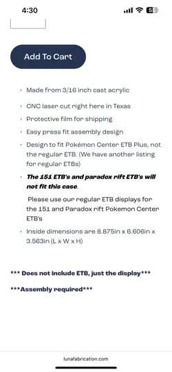 Acrylic Case Pokemon Elite Trainer Box Plus/Premium! Case Only! - Image 4
