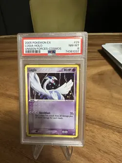 2005 POKEMON EX UNSEEN FORCES LUGIA & HO-OH Cosmo HOLO Psa8 - Image 2