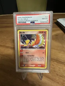 2005 POKEMON EX UNSEEN FORCES LUGIA & HO-OH Cosmo HOLO Psa8 - Image 4