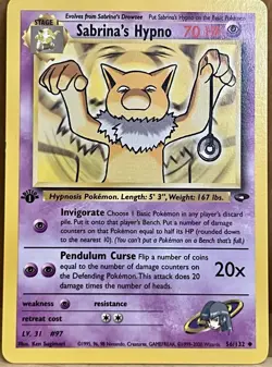 Sabrina’s Hypno Pokemon TCG Gym Challenge Set 1st Edition 56/132 LP - Image 1