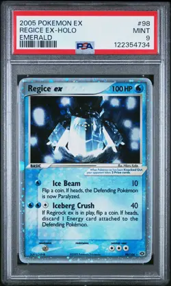 2005 POKEMON EX EMERALD #98 REGICE EX-HOLO PSA 9 - Image 1