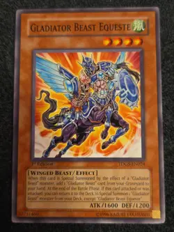 Yu-Gi-Oh! TCG Gladiator Beast Equeste 1st Edition TDGS-EN024 Near Mint Condition - Image 1