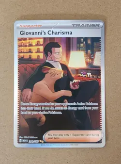 Pokemon Giovanni's Charisma Holo Card 204/165 Scarlet & Violet 151 Series - Image 1