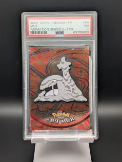 2000 Topps Pokemon TV MUK Animation Series 2 Foil PSA 7 NM Graded Card - Image 1
