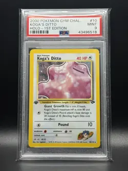 PSA 9 MINT Koga's Ditto 10 Gym Challenge 1st Edition Holo Pokemon Card - Image 1