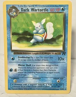 Dark Wartortle 46/82 Team Rocket Pokemon Card Vintage 2000 LP - Image 1