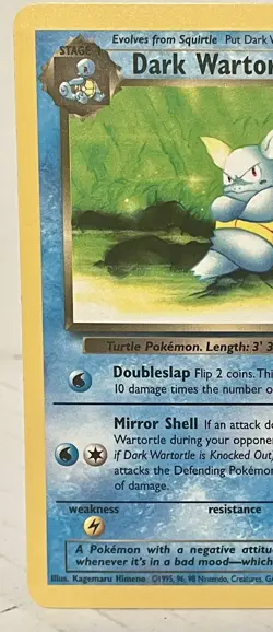 Dark Wartortle 46/82 Team Rocket Pokemon Card Vintage 2000 LP - Image 2