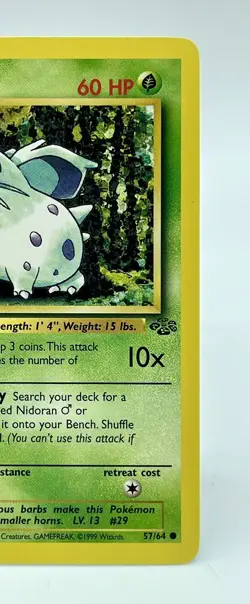 Nidoran 57/64 Jungle Set Pokemon Card TCG Non Holo WOTC Vintage 1999 NM - Image 3