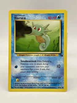 Horsea 49/62 Fossil Unlimited Common Non Holo Vintage 1999 Pokemon Card WOTC NM - Image 1