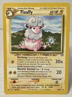 Flaaffy #34/111 Pokemon Card from Neo Genesis Set Uncommon NM - Image 1