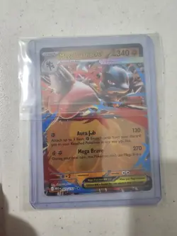 Mega Lucario EX 077/132 Mega Evolution Holo Rare Pokemon Card NM - Image 1