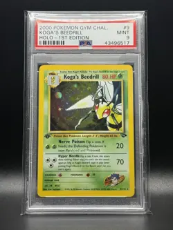 PSA 9 MINT Koga's Beedrill 9 Gym Challenge 1st Edition Holo Pokemon Card - Image 1