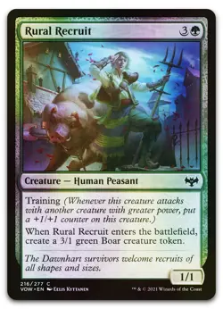 Rural Recruit #216 (Foil) (NM) Crimson Vow VOW Magic MTG - Image 1