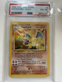 Pokemon 1999 Base Set Charizard Unlimited 4/102 Holo PSA 8 - Image 1