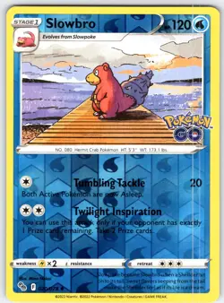 Slowbro Uncommon Pokemon GO Reverse Holo 020/078 LP - Image 1