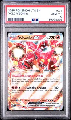 2025 POKEMON JTG EN-JOURNEY TOGETHER #031 VOLCANION EX PSA 10 GEM MINT - Image 1