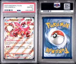 2025 POKEMON JTG EN-JOURNEY TOGETHER #031 VOLCANION EX PSA 10 GEM MINT - Image 3